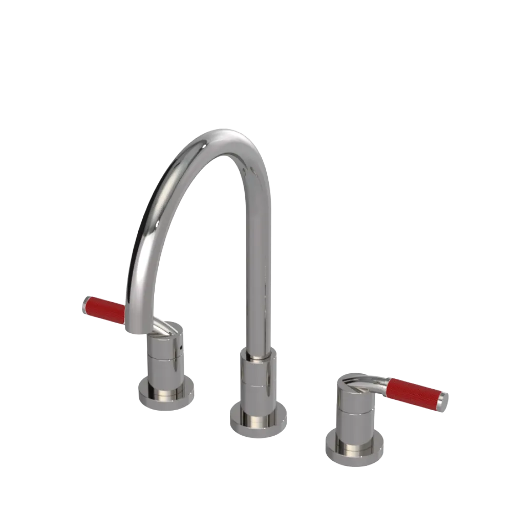 Rubinet Widespread Kitchen Set Polished Nickel