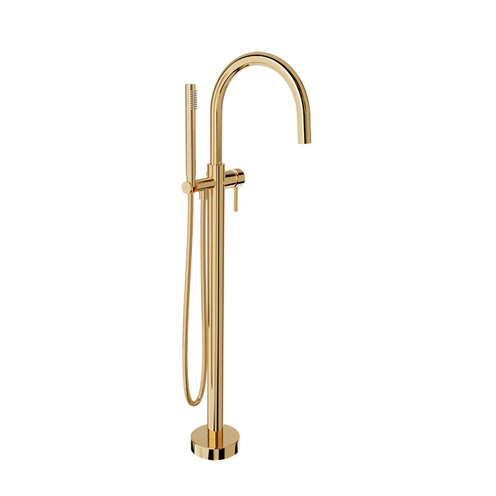 Baril Floor-mounted tub filler with hand shower