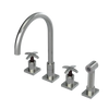 Rubinet Widespread Kitchen Set with Hand Spray Satin Nickel