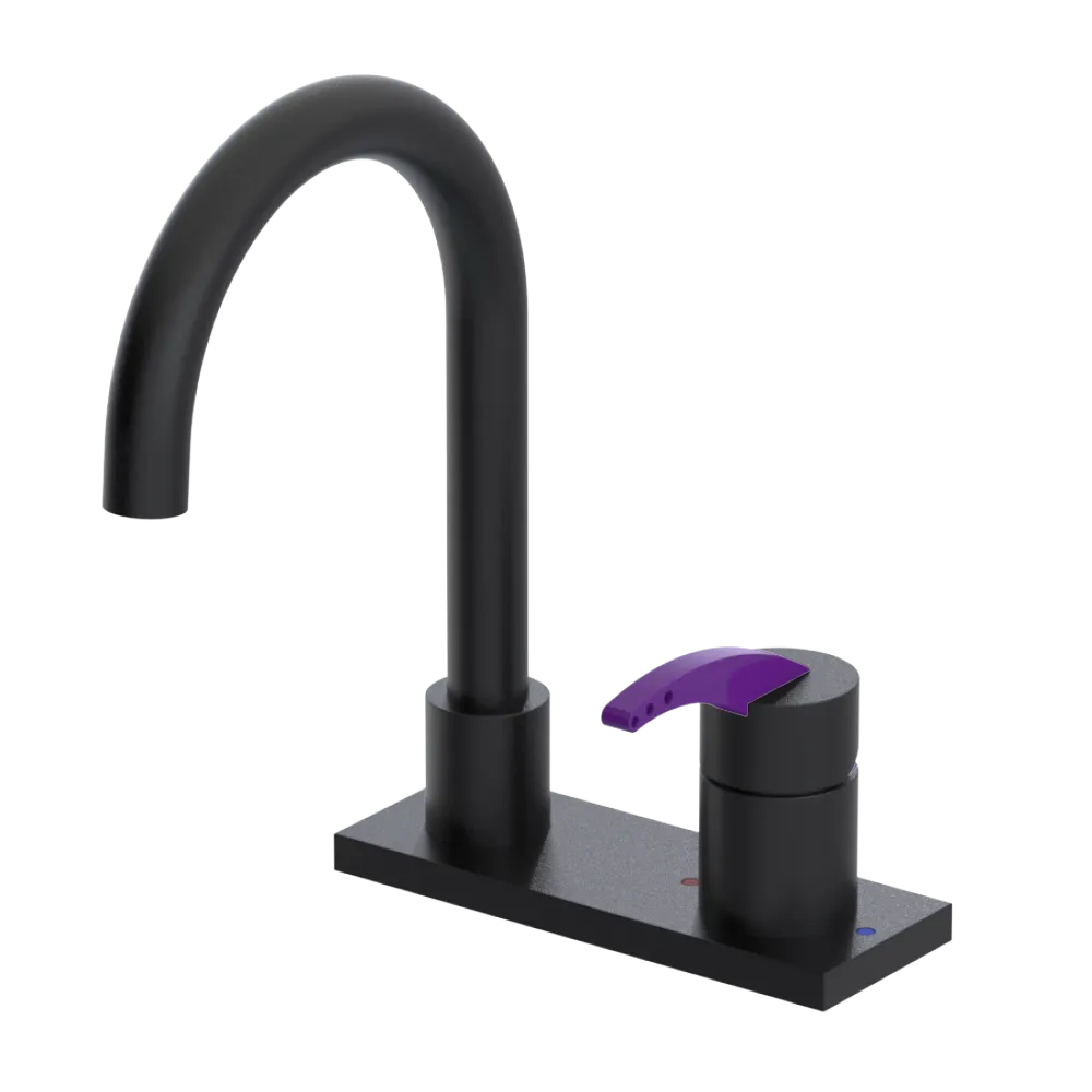 Rubinet 4" Centre Single Control Lav. Set. (less drain) Matt Black