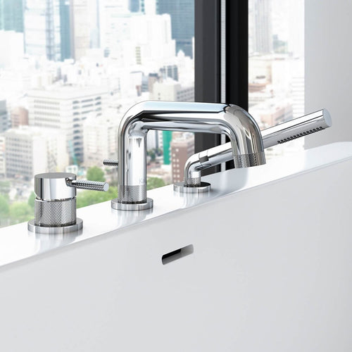 KALIA PRECISO - 3-piece deckmount tub filler with handshower - Cartridge included with rough-in