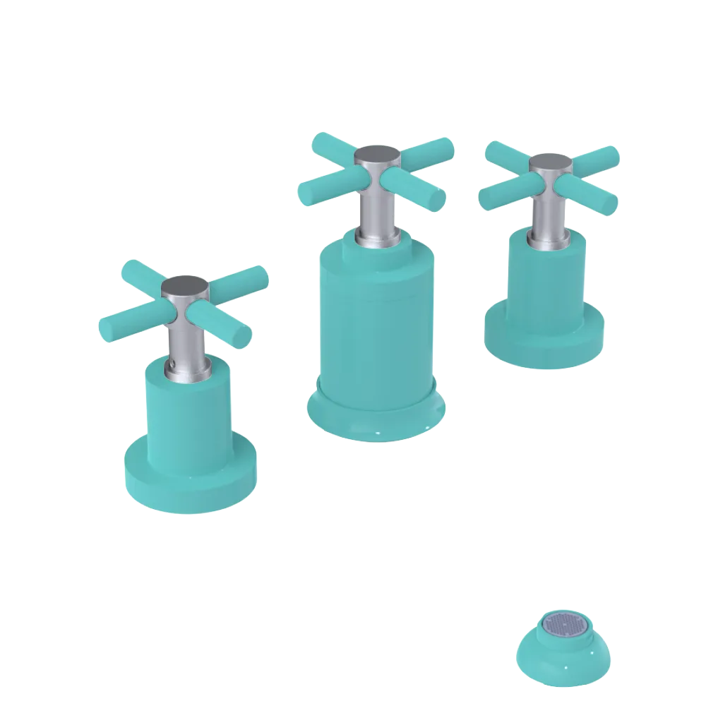 Rubinet Bidet Fitting with Spray, Diverter, and Vacuum Breaker (less drain) Aqua