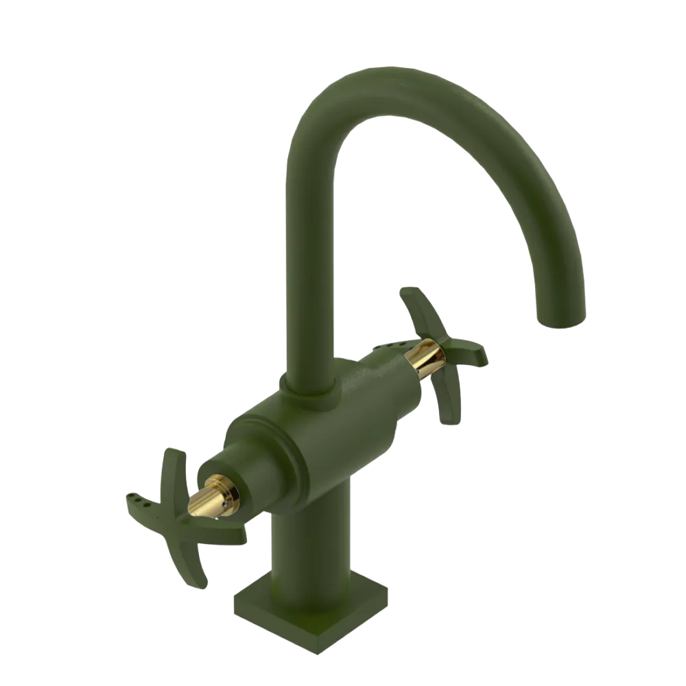 Rubinet Single Hole Dual Handle Lav. Set. (less drain) Green Envy