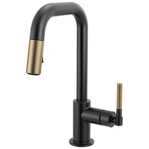 Brizo Pull Down Prep Faucet With Square Spout Knurled Handle