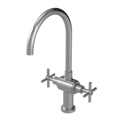 Rubinet Two Handle Single Hole Kitchen Set with LaSalle Spout Satin Nickel