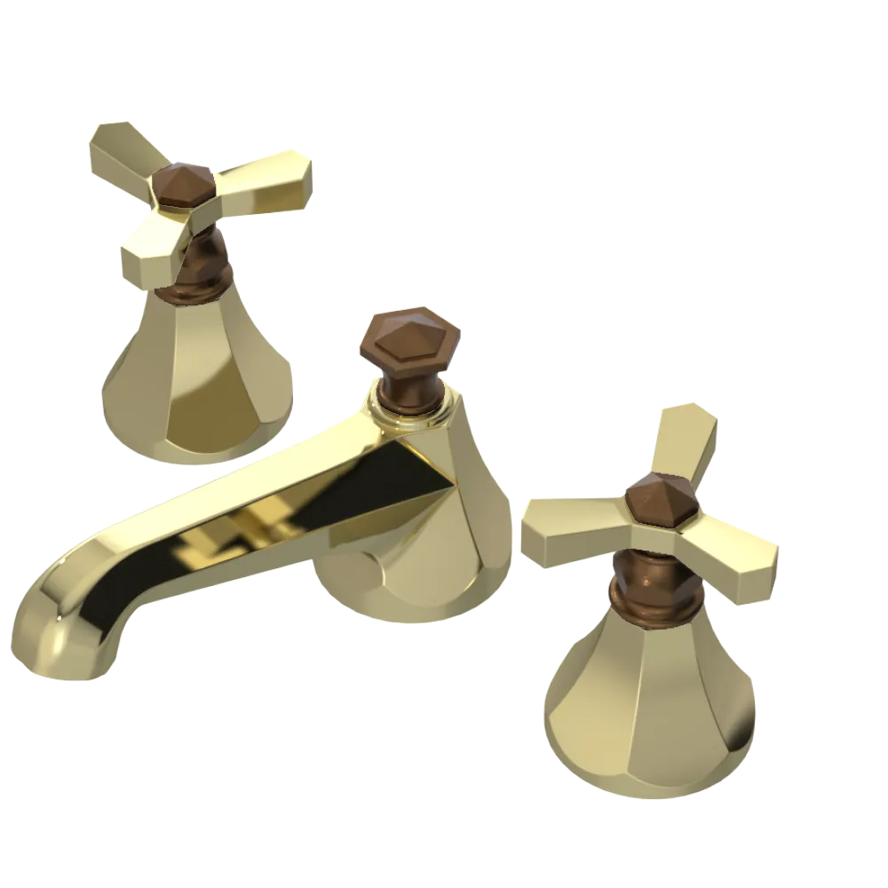 Rubinet Widespread Lav. Set. (less drain) Gold