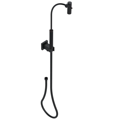 Rubinet Hand Held Shower Bidet with Extended Reach & Dual Function Spray Including Wall Bracket with Supply & Hose (Square) Matt Black
