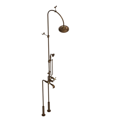 Rubinet Floor Mount Tub & Shower with hand held shower Tuscan Brass