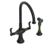 Rubinet Two Handle Single Hole Kitchen Set with Hand Spray Matt Black