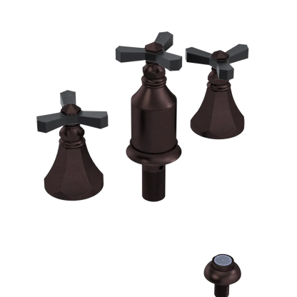 Rubinet Bidet Fitting with Spray, Diverter, and Vacum Breaker (Less Drain) Tuscan Brass