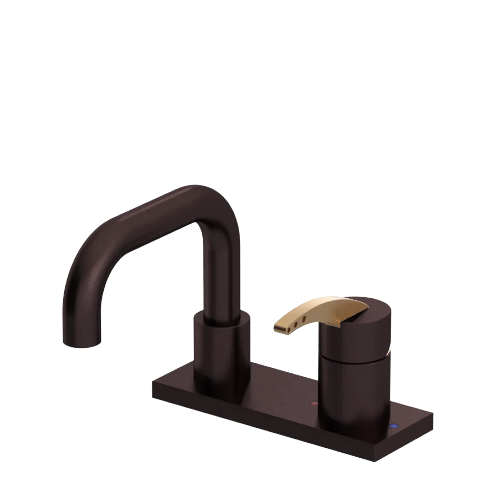 Rubinet 4" Centre Single Control Lav. Set. with Genesis spout (less drain) Oil Rubbed Bronze