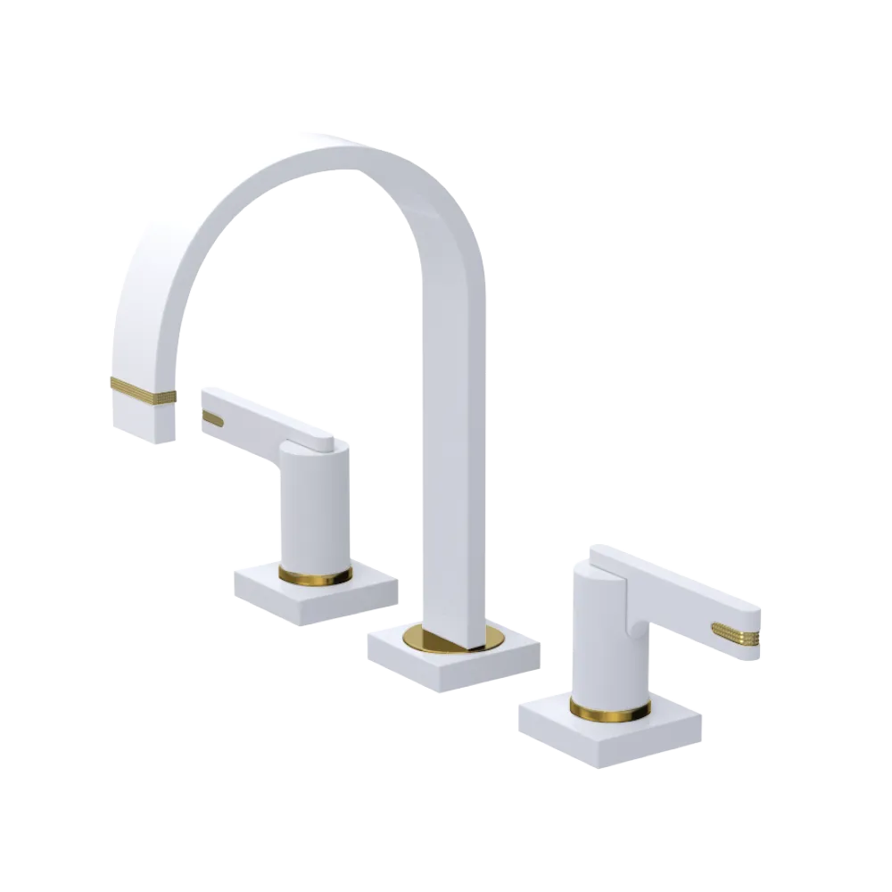 Rubinet Widespread Lav. Set. (less drain) White
