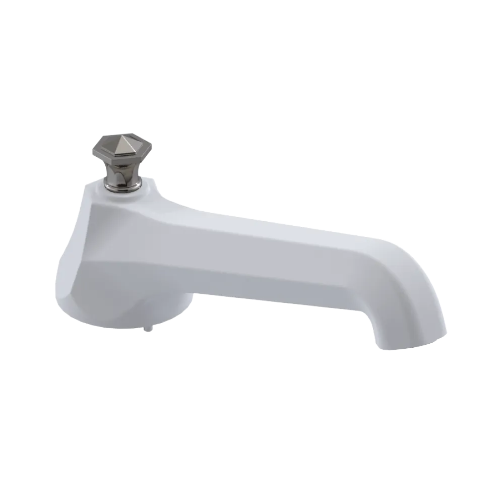 Rubinet Tub Filler Spout Deck Mount Matt White