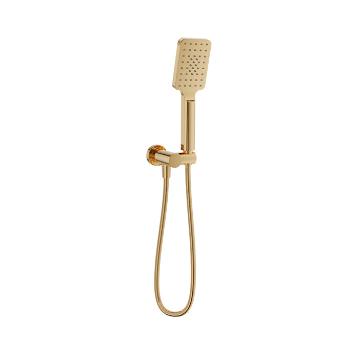 Baril 3-spray anti-limestone hand shower on wall-mounted supply elbow