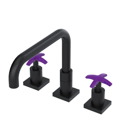Rubinet Widespread Kitchen Set with Genesis Spout Matt Black