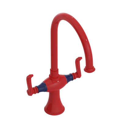 Rubinet Two Handle Single Hole Kitchen Set Red