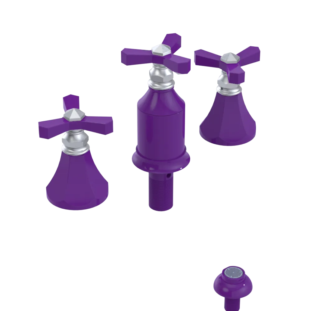Rubinet Bidet Fitting with Spray, Diverter, and Vacum Breaker (Less Drain) Purple Haze