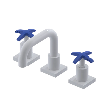 Rubinet Widespread Lav. Set. with Genesis spout (less drain) White