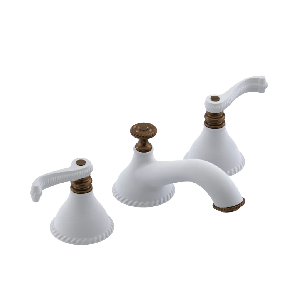 Rubinet Widespread Lav. Set. (less drain) Matt White