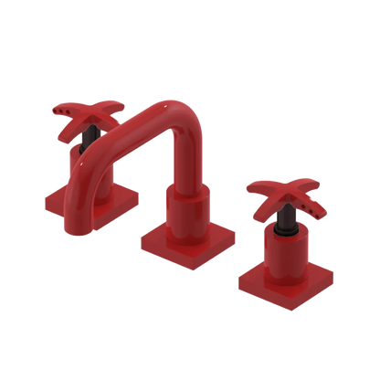 Rubinet Widespread Lav. Set. with Genesis spout (less drain) Red