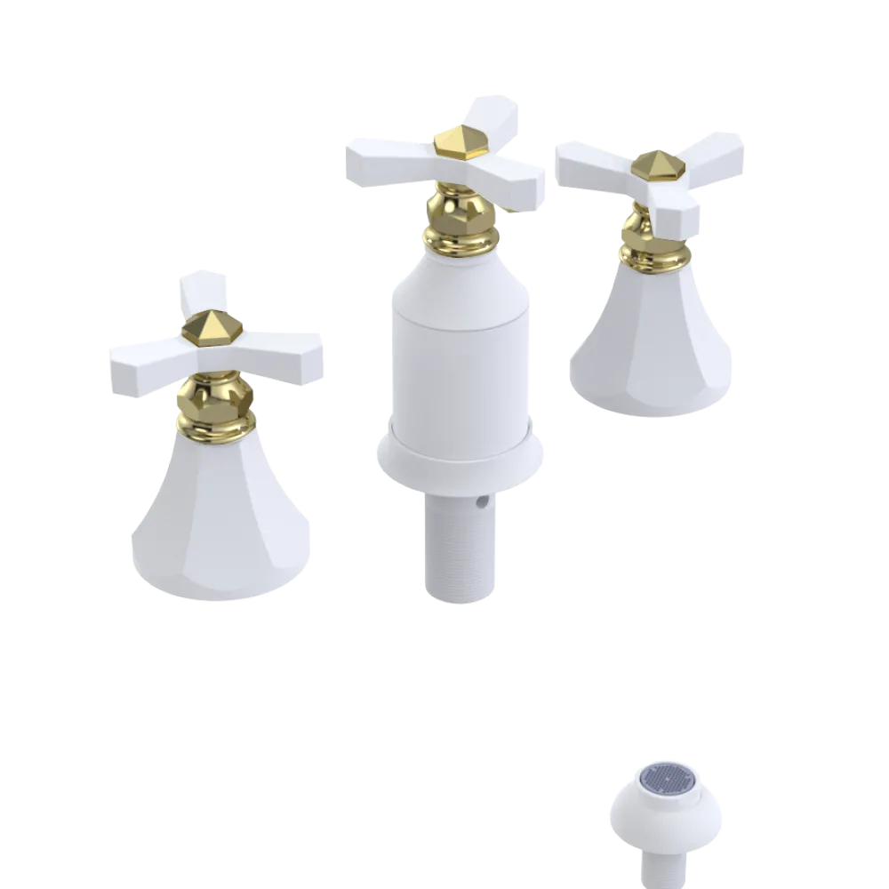 Rubinet Bidet Fitting with Spray, Diverter, and Vacum Breaker (Less Drain) Matt White