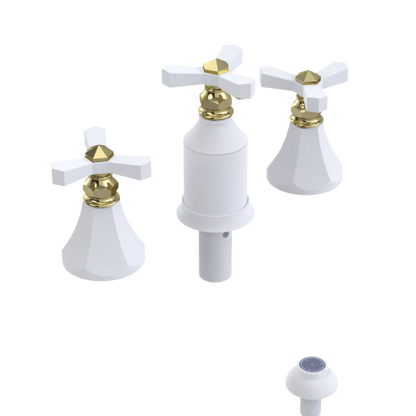 Rubinet Bidet Fitting with Spray, Diverter, and Vacum Breaker (Less Drain) Matt White