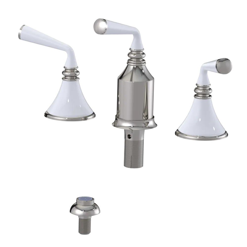 Rubinet Bidet Fitting with Spray, Diverter, and Vacum Breaker (Less Drain) Polished Nickel