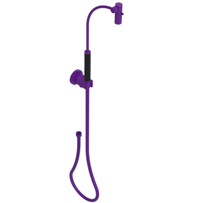 Rubinet Hand Held Shower Bidet with Extended Reach & Dual Function Spray Including Wall Bracket with Supply & Hose (Round) Purple Haze