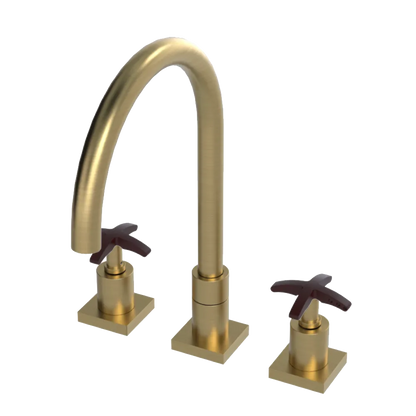 Rubinet Widespread Kitchen Set Satin Gold