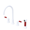 Rubinet Widespread Kitchen Set with Hand Spray Matt White