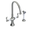 Rubinet Two Handle Single Hole Kitchen Set with Hand Spray Satin Nickel