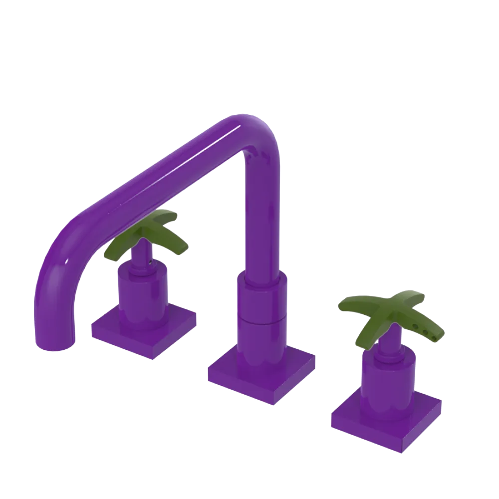 Rubinet Widespread Kitchen Set with Genesis Spout Purple Haze