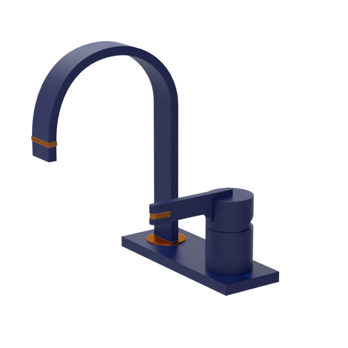Rubinet 4" Centre Single Control Lav. Set (less drain) Midnight Blue