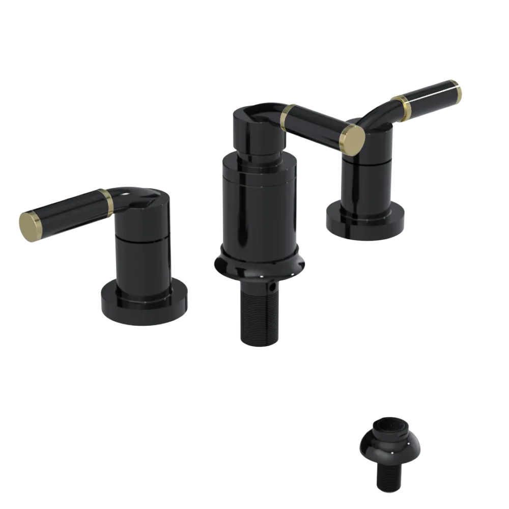 Rubinet Bidet Fitting with Spray, Diverter, and Vacuum Breaker (less drain) Black