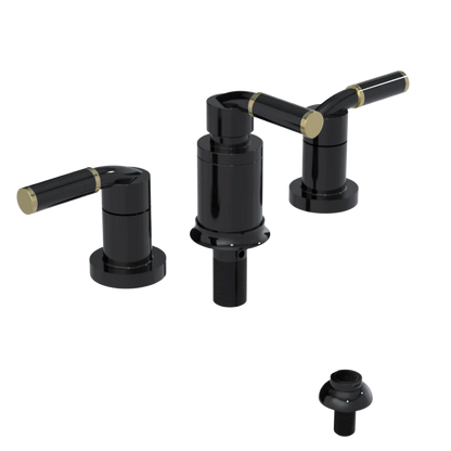 Rubinet Bidet Fitting with Spray, Diverter, and Vacuum Breaker (less drain) Black