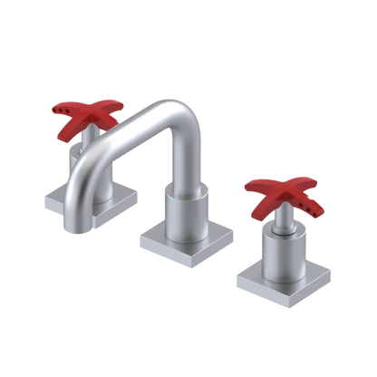 Rubinet Widespread Lav. Set. with Genesis spout (less drain) Satin Chrome