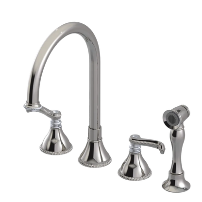 Rubinet Widespread Kitchen Set with Hand Spray Polished Nickel