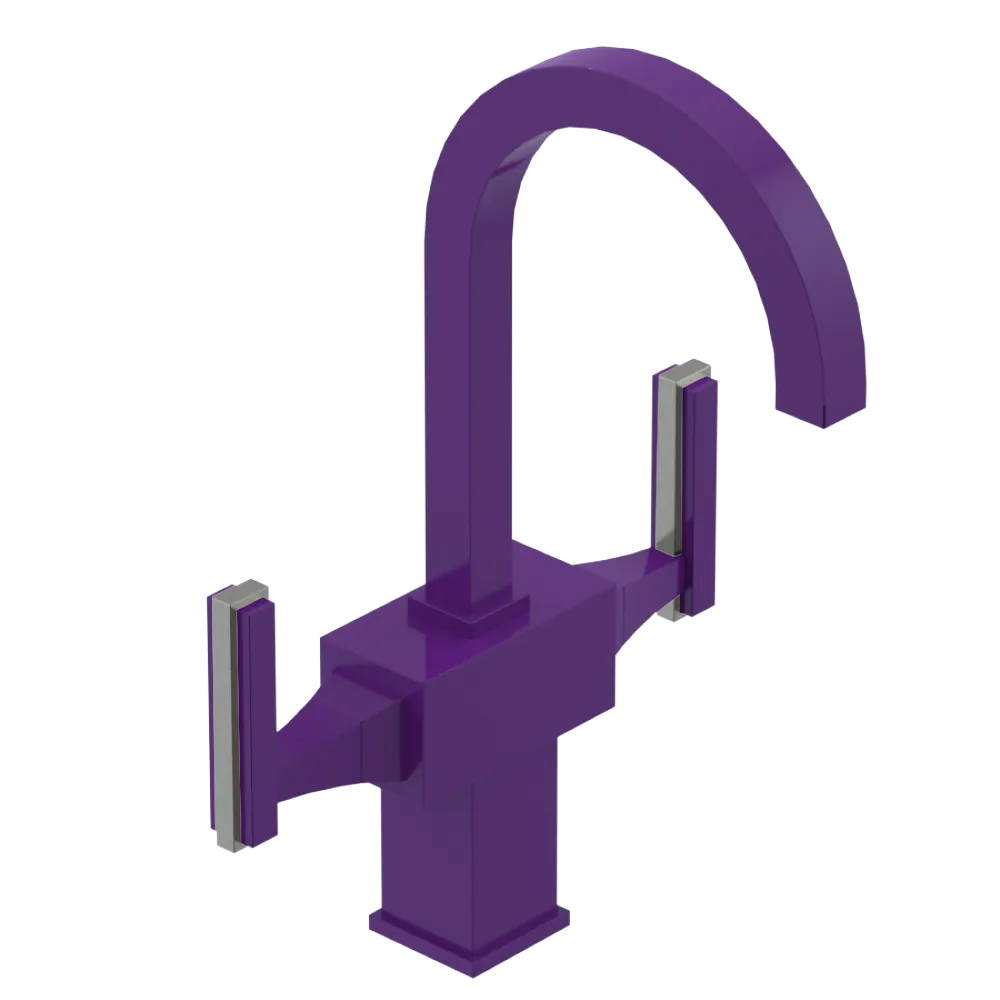 Rubinet Single Hole Dual Handle Lav. Set. (less drain) Purple Haze