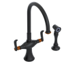 Rubinet Two Handle Single Hole Kitchen Set with Hand Spray Matt Black