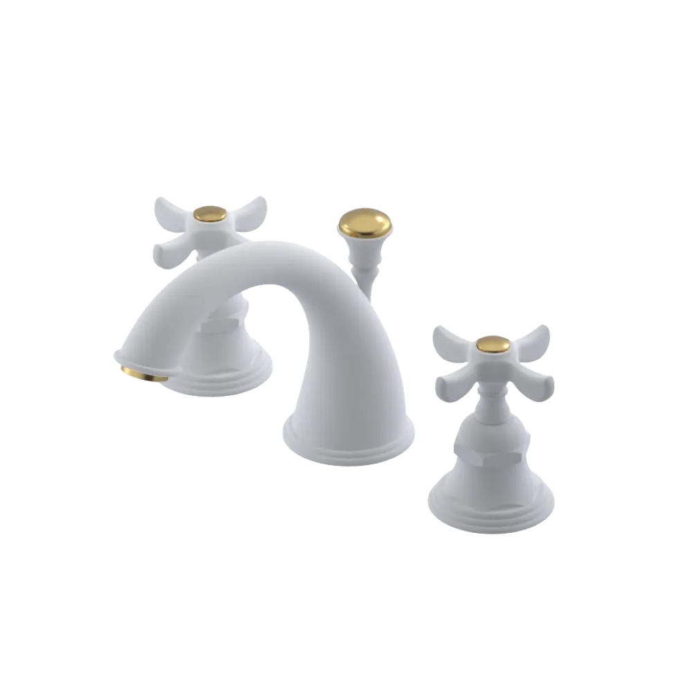 Rubinet Widespread Lav. Set. (less drain) Matt White