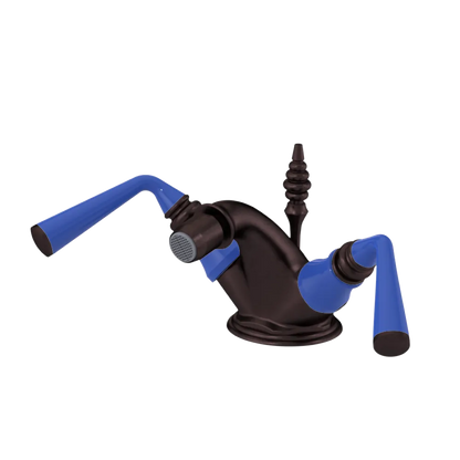 Rubinet Single Hole Dual Handle Bidet Fitting (Less Drain) Tuscan Brass