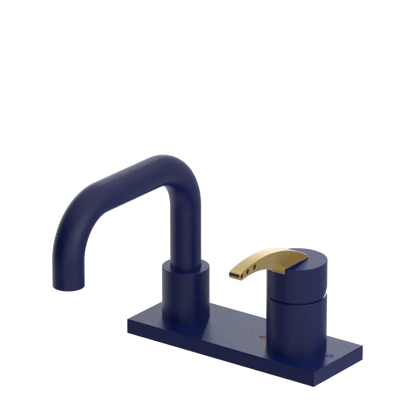 Rubinet 4" Centre Single Control Lav. Set. with Genesis spout (less drain) Midnight Blue