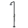 Rubinet Pressure Balance Outdoor Shower with Hand Held Shower & 10" Shower Head - 304 Stainless Steel Matt Black