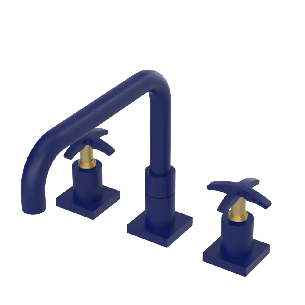 Rubinet Widespread Kitchen Set with Genesis Spout Midnight Blue