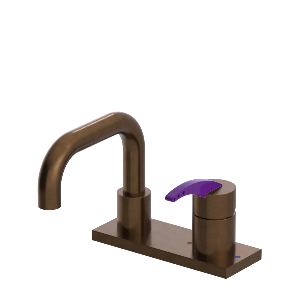 Rubinet 4" Centre Single Control Lav. Set. with Genesis spout (less drain) Tuscan Brass