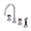 Rubinet Widespread Kitchen Set with Hand Spray Satin Chrome