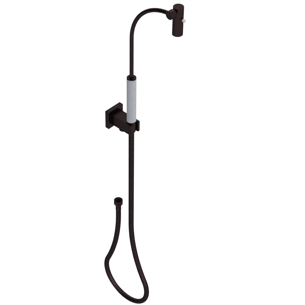Rubinet Hand Held Shower Bidet with Extended Reach & Dual Function Spray Including Wall Bracket with Supply & Hose (Square) Oil Rubbed Bronze