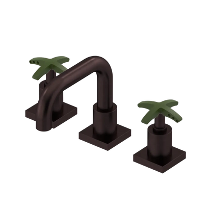 Rubinet Widespread Lav. Set. with Genesis spout (less drain) Oil Rubbed Bronze