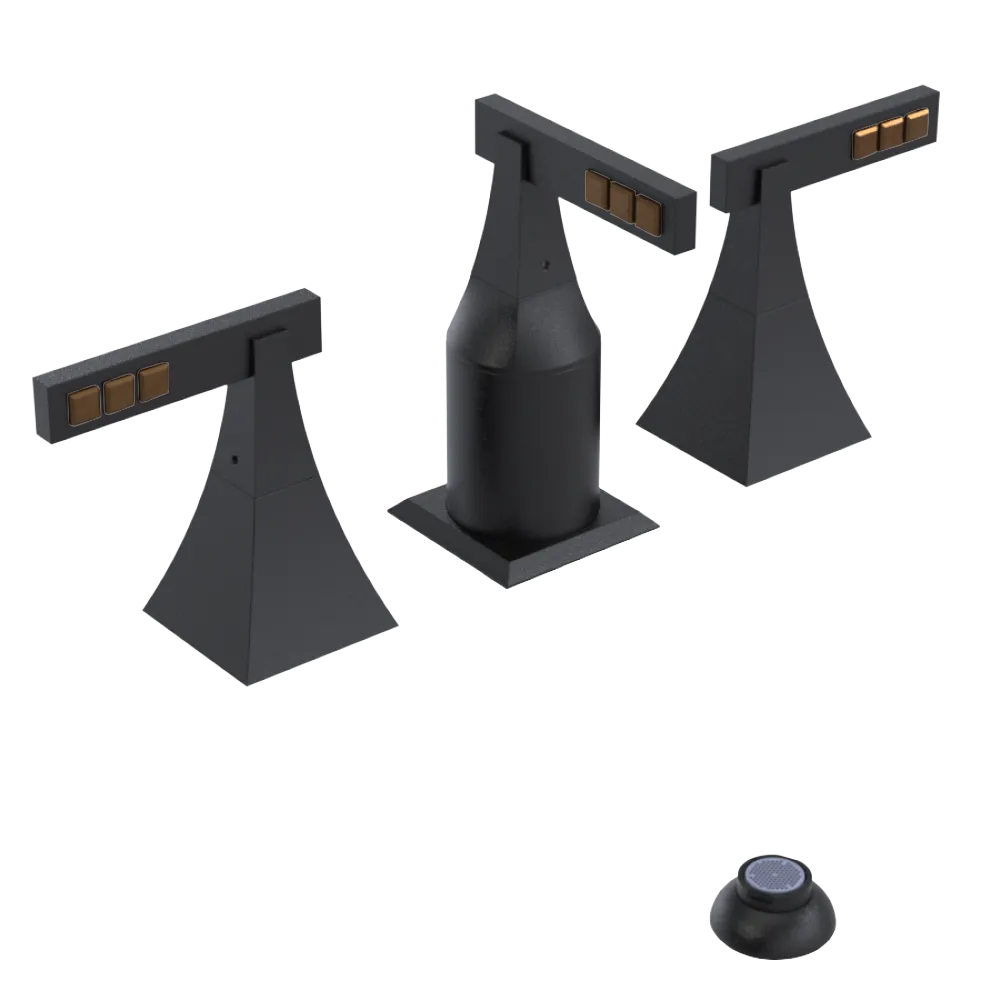 Rubinet Bidet Fitting with Spray, Diverter, and Vacum Breaker (Less Drain) Matt Black
