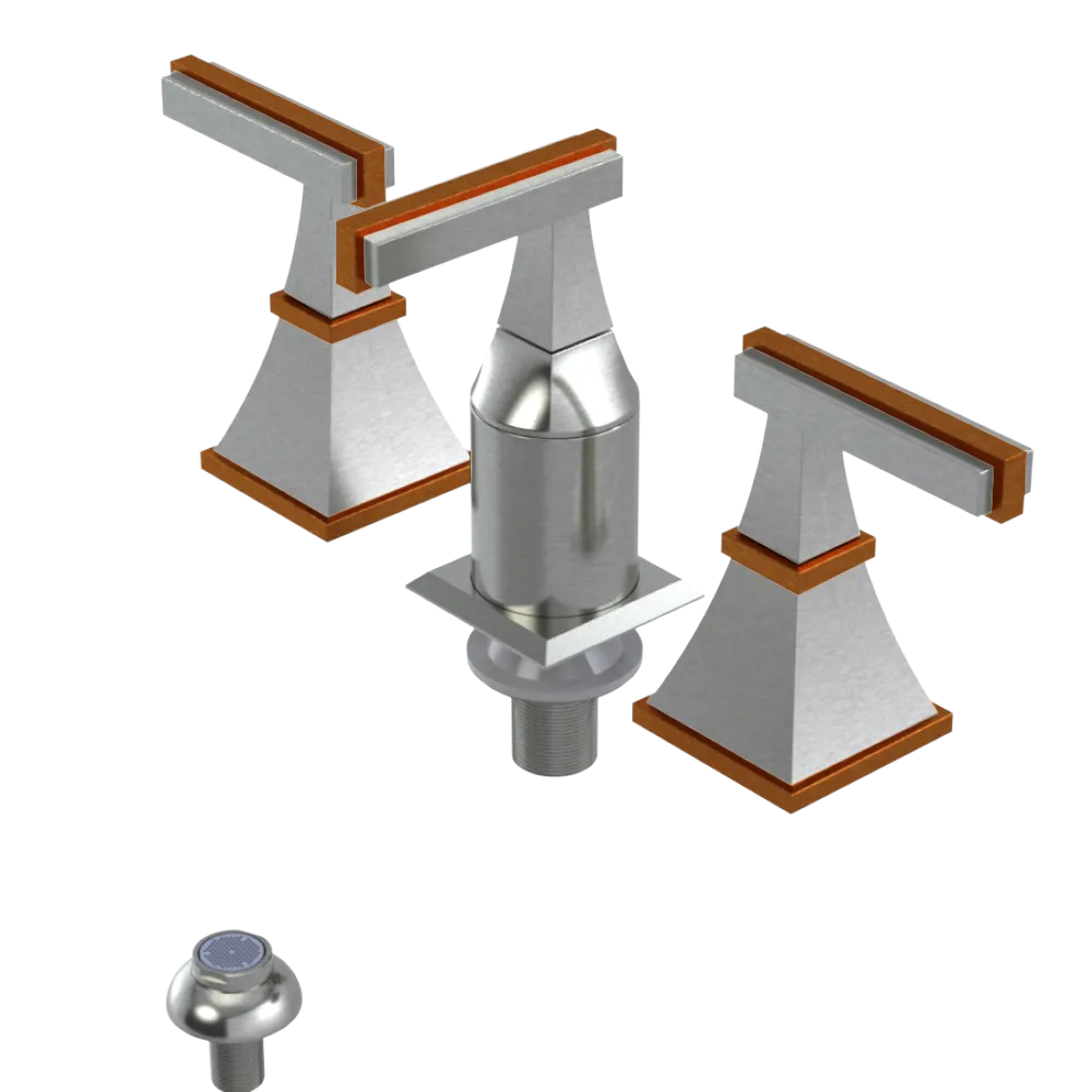 Rubinet Bidet Fitting with Spray, Diverter, and Vacum Breaker (Less Drain) Satin Nickel